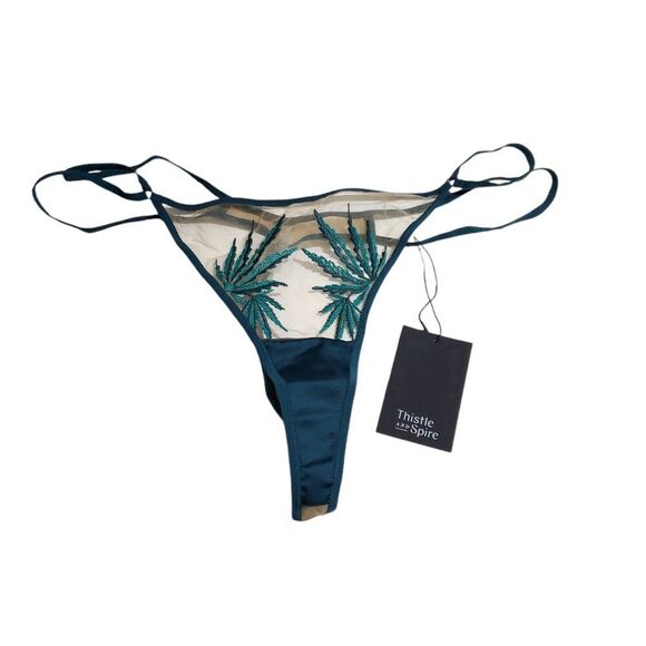 Thistle and Spire Brooklyn Haze Thong Emerald Butterscotch Green Size 2X - Picture 2 of 7
